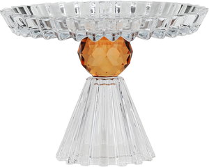 ستاند تقديم حلا زجاج السيف غاليري، قاعدة عسلي، 19x19x13.5 سم - شفاف product image 2