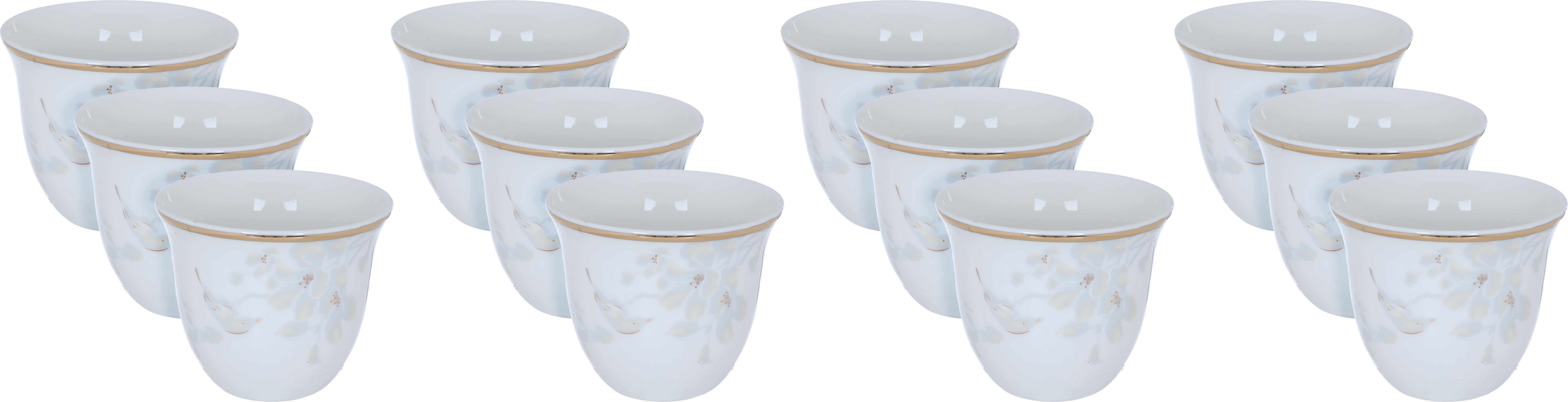 طقم فناجين قهوة عربي بورسلان السيف غاليري، 12حبة - أبيض product image