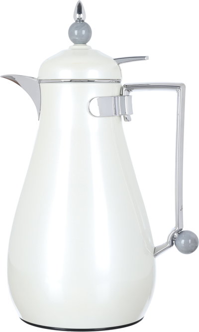 Al Saif Gallery Crystal Thermos Set, 1/0.7 litre, tofaria, thermal glass inner container, steel outer shell - white product image 7