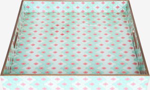طوفرية تقديم خشب السيف غاليري، 2×15×15 سم، مستطيل، منقوش - أخضر فاتح product image