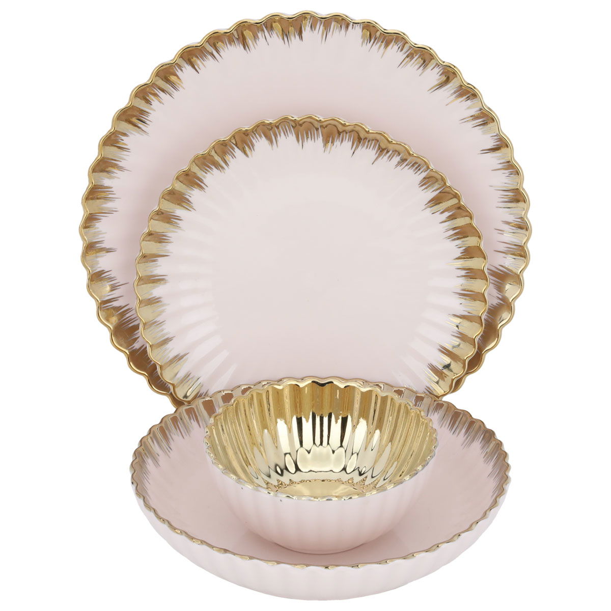 Al Saif Gallery porcelain dining set, 24 pieces - pink product image