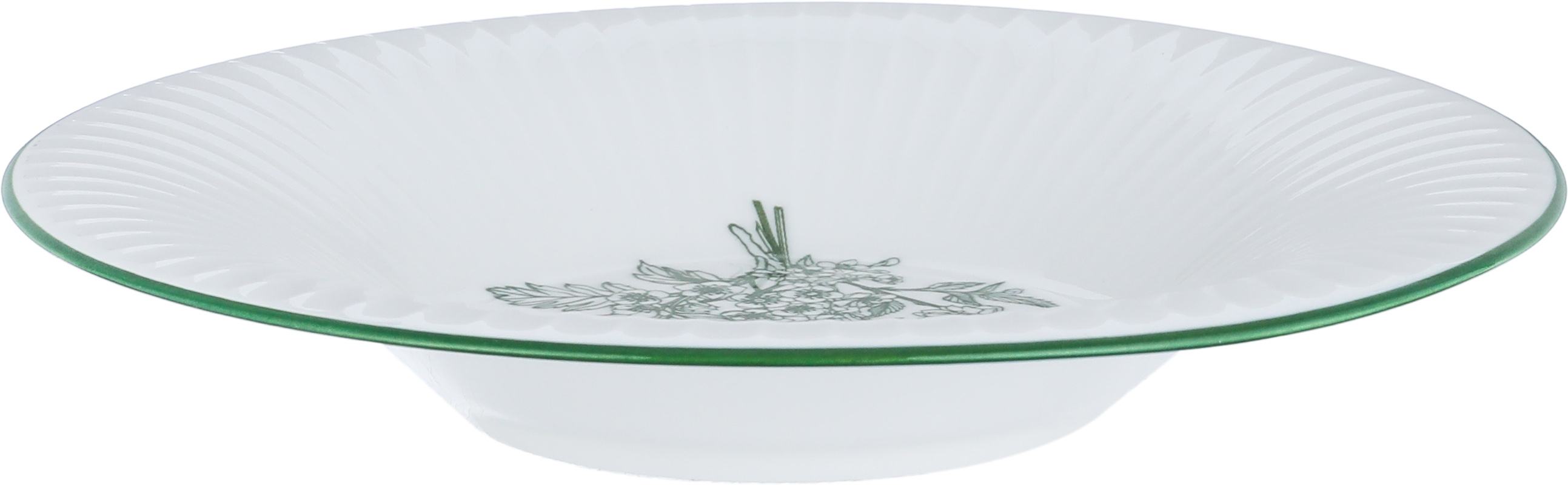 طقم سفرة بورسلان بنقش أخضر السيف غاليري، 24 قطعة - أبيض product image 3