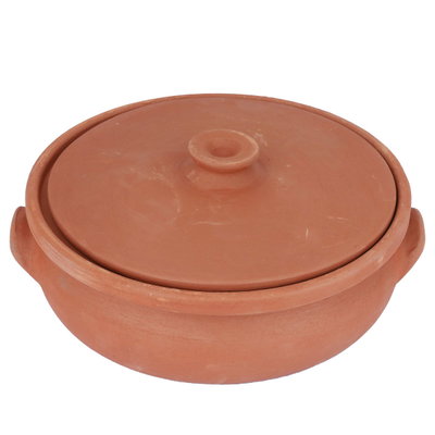 Al Saif Gallery pottery tray, small, with lid - brown product image 2