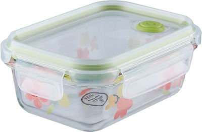 حافظة طعام زجاج السيف غاليري، 15×11×7 سم، 400 مل، غطاء شفاف - شفاف وردي product image 1