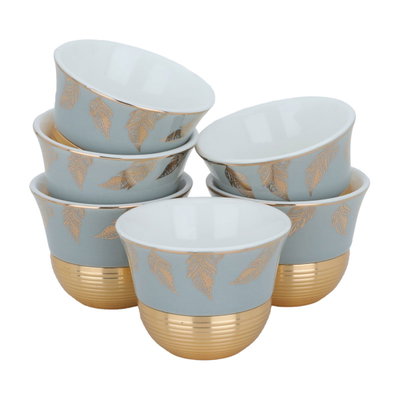 طقم فناجين قهوة عربيالسيف غاليري، بورسلان، 12حبة - رمادي product image 1