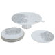 Porcelain cake server set, 12.25 cm, gray and gold pattern, 8 pieces - white product image 2