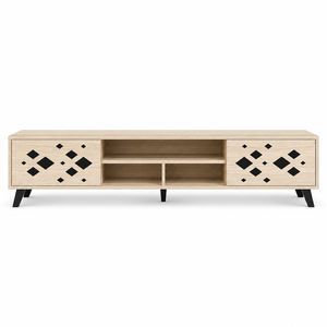 طاولة تلفزيون لومير، 40×180×45 سم، خشب MDF، أدراج - بيج أسود product image 2