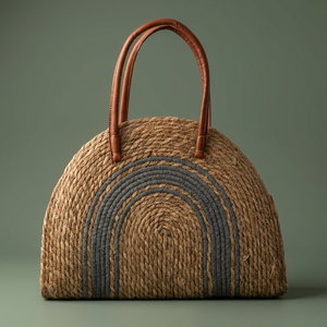 شنطة خوص السيف غاليري، 35x14x34 سم - بيج ازرق product image
