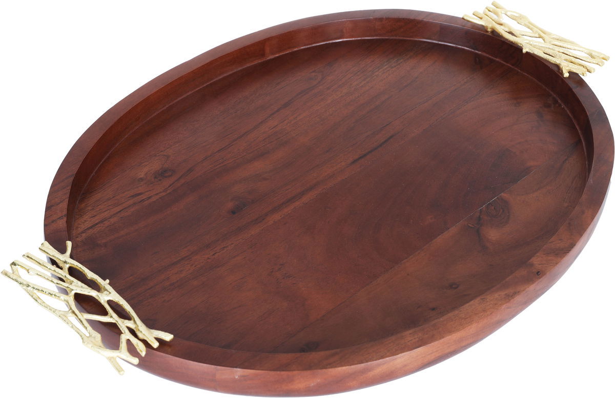 Saif Gallery wooden serving tofir, 46 x 36 cm, oval - wooden product image 6