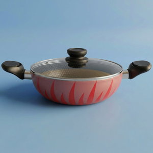قدر طبخ أستيل السيف غاليري، 32 سم، غطاء زجاج - أحمر product image