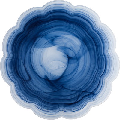 طقم تقديم سفرة زجاج زوجي هاند، 18 قطعة - أزرق شفاف product image 4