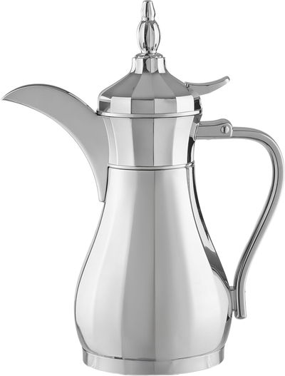 Al Saif Gallery Suleiman Thermos Dallah shape 1 liter, steel inner container, steel outer shell - silver product image 1