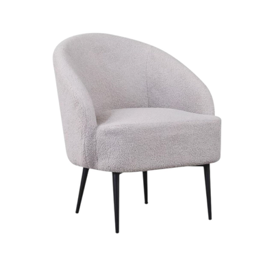 كرسي مودرن معدن، 85×80×75 سم، قماش بوكليه - رمادي product image 4