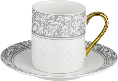 طقم فناجين قهوة تركي مع صحون بورسلان السيف غاليري، 12 قطعة، 90 مل - متعدد الالوان product image 2