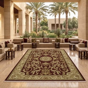 Segadty Polyester Wedding Rug, Golden Bahaa Pattern, 160x230 cm - Multicolor product image