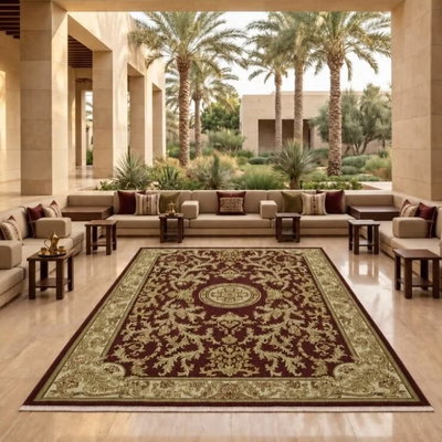Segadty Polyester Wedding Rug, Golden Bahaa Pattern, 160x230 cm - Multicolor product image 1