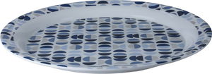 Al Saif Gallery Melamine Plate, 40x40x3 cm, Round - White Blue product image 2