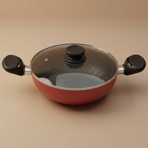 قدر طبخ أستيل السيف غاليري، 24 سم، غطاء زجاج - أحمر product image