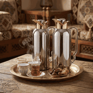 طقم ترامس طويق السيف غاليري، 1/0.75 لتر، الخامة الداخلية زجاج، يد شفاف - فضي ذهبي product image 2