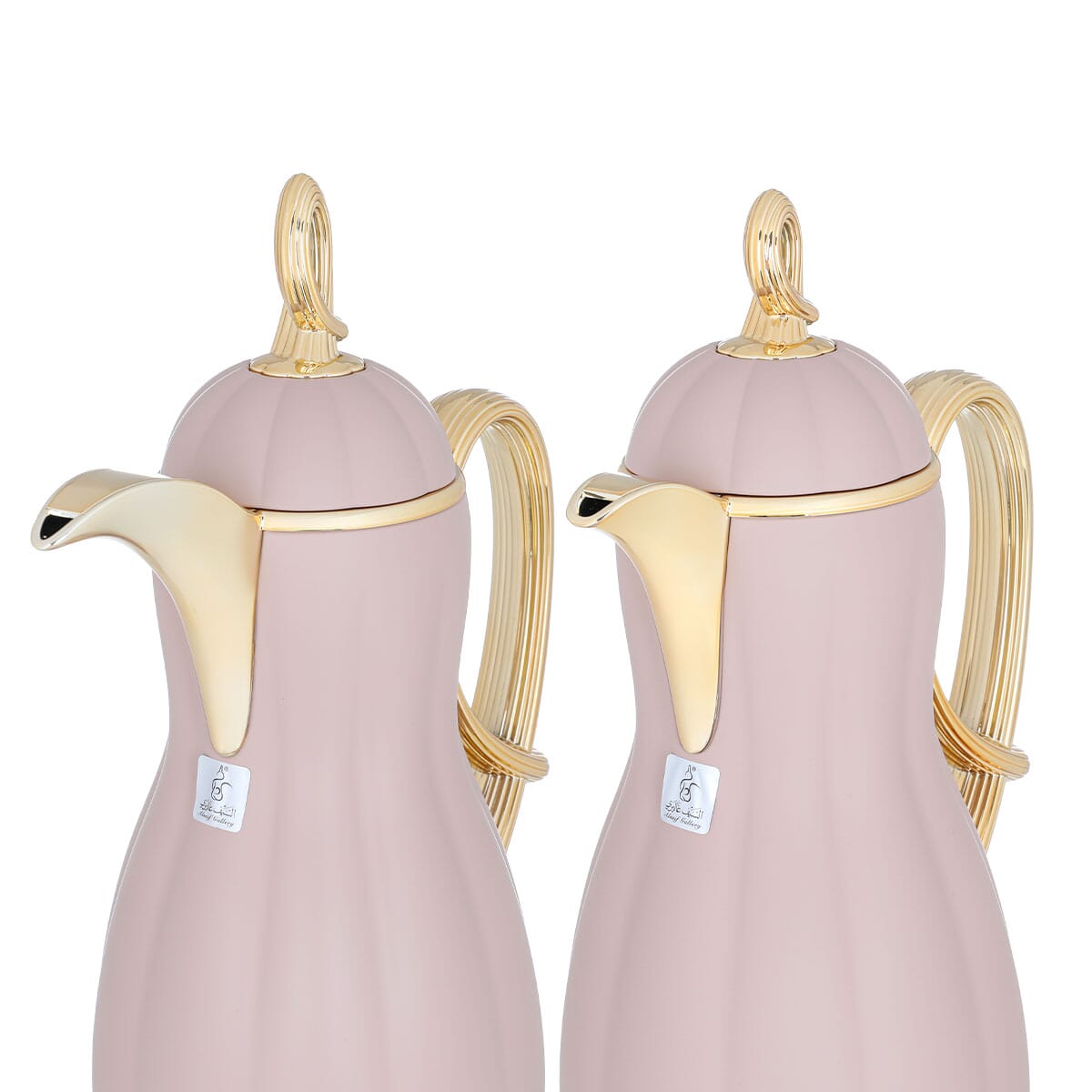 Al Saif Gallery thermos set, 2 pieces, 1 liter, glass inner container, plastic outer shell - light brown product image 2