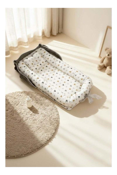 سرير اطفال محمول قطن فان مومنت، 85×45×12 سم - ابيض product image 7