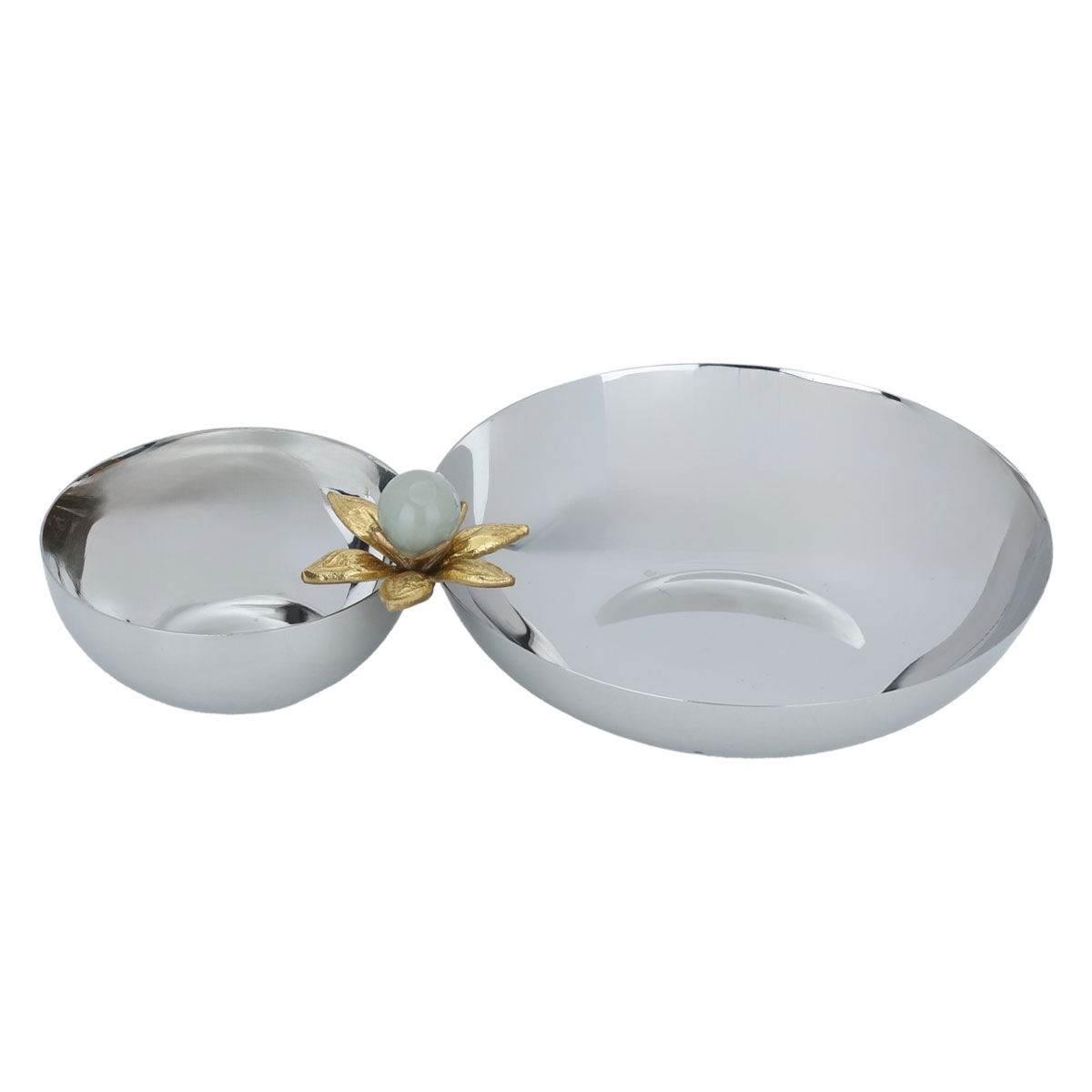 Steel serving plate, 2 pieces, Al Saif Gallery, 26 x 16 x 4 cm - silver product image 2