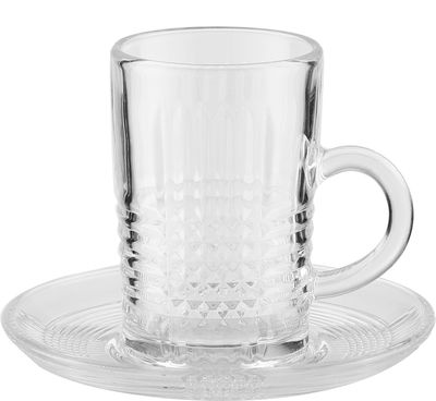 طقم بيالات و فناجين زجاج البيت الذهبي، 36 قطعة - شفاف product image 2