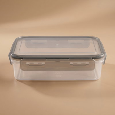 Al Saif Gallery Plastic Food Container with Lid, 1 Liter, 20x14x6 cm, Rectangle - Gray product image 1