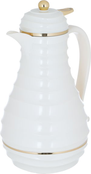 Al Saif Gallery Blanca thermos set, 1/0.75 liter, 2 pieces, thermal glass inner shell, plastic outer shell - pearl product image 3