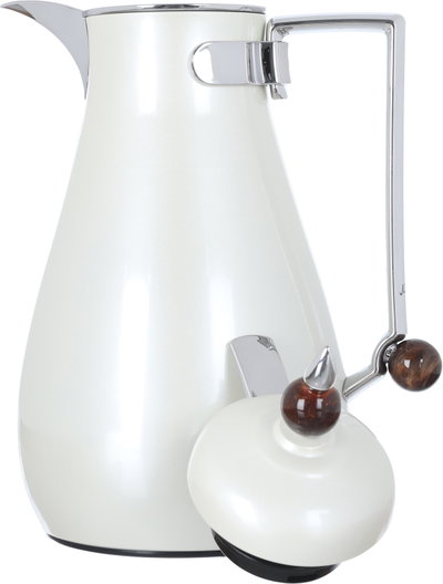 Al Saif Gallery Crystal Thermos Set, 1/0.7 litre, tofaria, thermal glass inner container, stainless steel outer shell - pearl product image 4