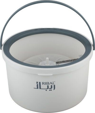 طقم ممسحة أرضيات ريبال ماجيك، دائري، عصا استيل 120 سم، 2 فرشاه تنظيف - أبيض رمادي product image 3