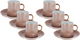 Al Saif Gallery porcelain coffee cup set, 12 pieces, gold-light brown line product image 1