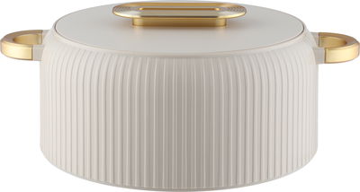 طقم حافظة طعام بلاستيك السيف غاليري، خامة داخلية ستاينلس استيل، يد ذهبي، 3 قطع، دائري - بيج product image 2