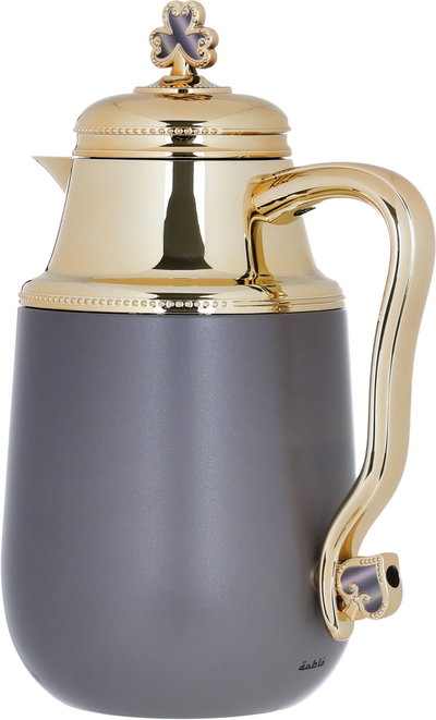 Al Saif Gallery Fatima thermos set, 1/0.7 liter, two pieces, thermal glass inner shell, steel outer shell - Cappuccino product image 5