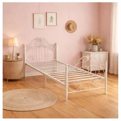 سرير هيكل حديد، 190×70×63 سم - أبيض product image 3