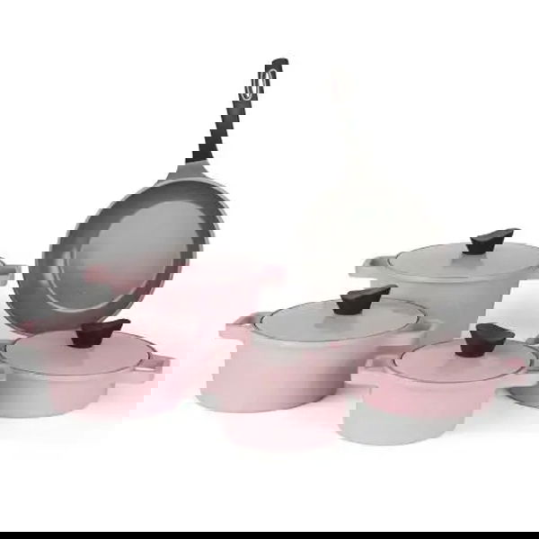 طقم قدور جرانيت تورنادو، 9 قطع - وردي product image 1