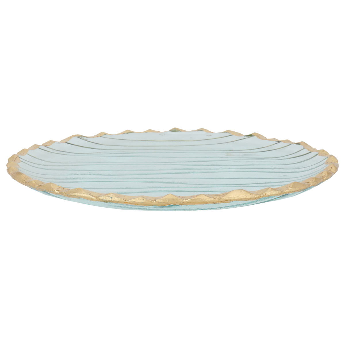 صحن زجاج السيف غاليري، 1.6×21 سم، دائري حافة ذهبي، صغير - شفاف product image 2
