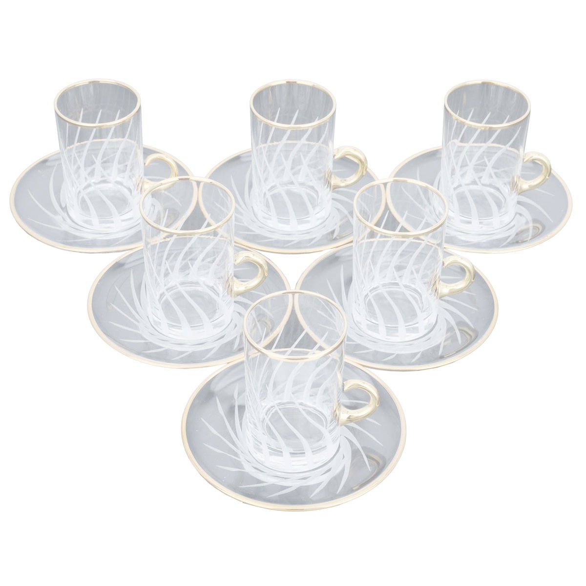 Al Saif Gallery Crystal Arabic Tea and Coffee Cups Set, 18 Pieces - Clear product image 2