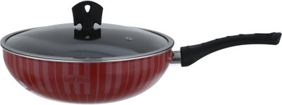 مقلاه تيفلون بغطاء زجاج السيف بلص، 28 سم، - احمر product image 4