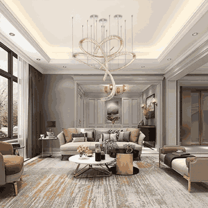 Norco Glass Stainless Steel Crystal Chandelier, 3000K, 120W - Silver product image 2