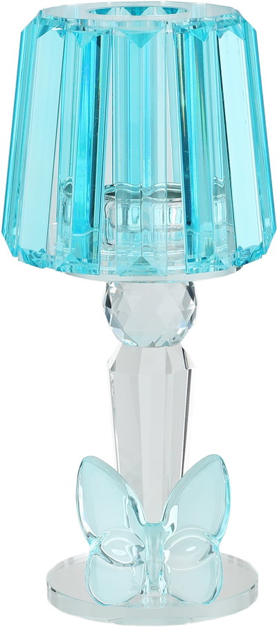 مبخرة زجاج السيف غاليري، قاعدة مزينة فراشة ازرق، 11x9x25 سم - شفاف product image 1