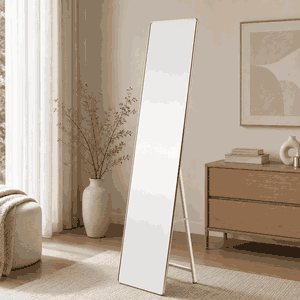 مراية ستاند زجاج، 160×40 سم، ستاند معدن - ذهبي product image