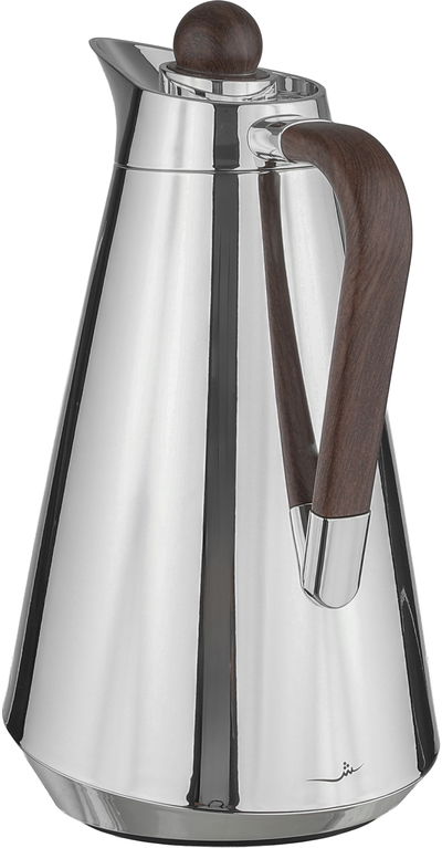 طقم ترامس طريف السيف غاليري، 1/0.7 لتر، حافظة داخلية زجاج، يد خشبي غامق، غطاء ضغاط - فضي product image 3