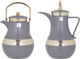 Al Saif Gallery Amal thermos set, 1/1 liter, 2 pieces, thermal glass inner shell, plastic outer shell - Cappuccino product image 1