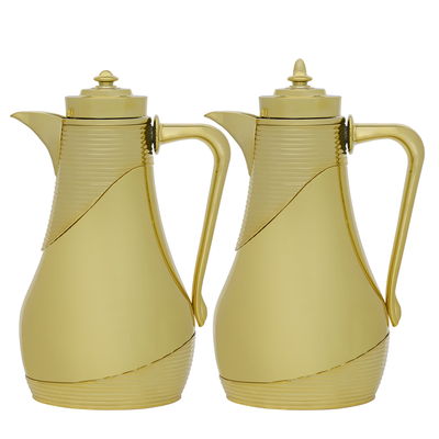 Al Saif Gallery Lujain thermos set, 1 liter, thermal glass inner shell, plastic outer shell - gold product image 2
