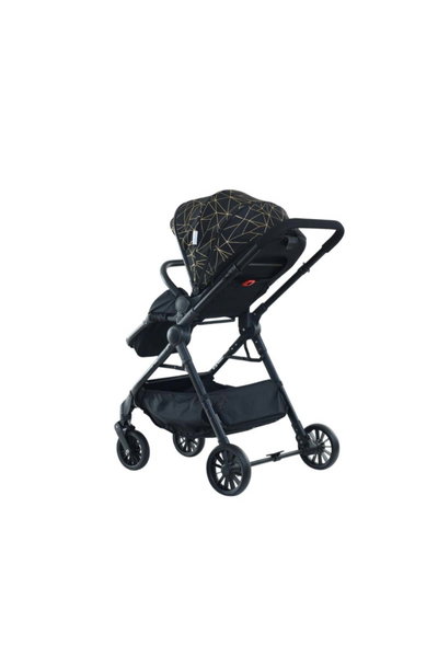 عربة اطفال قابلة للطي فان مومنت، سلة تخزين، مظلة قابلة للتعديل - اسود ذهبي product image 4
