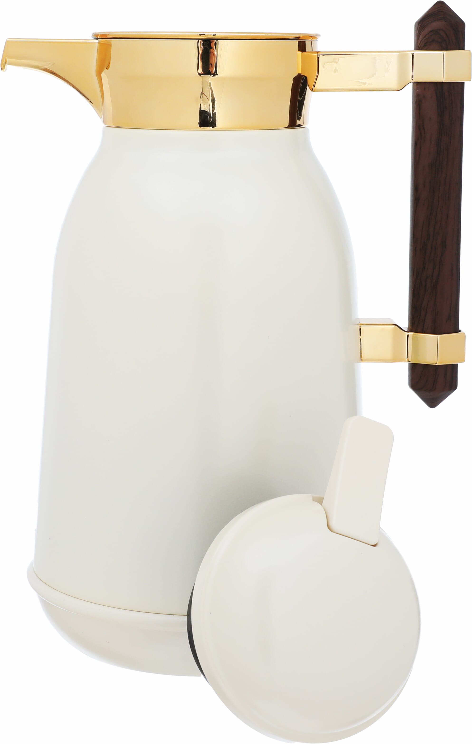 Al Saif Gallery Shahad thermos set, 1 liter, wooden handle, thermal glass inner case, steel outer shell - off white product image 10