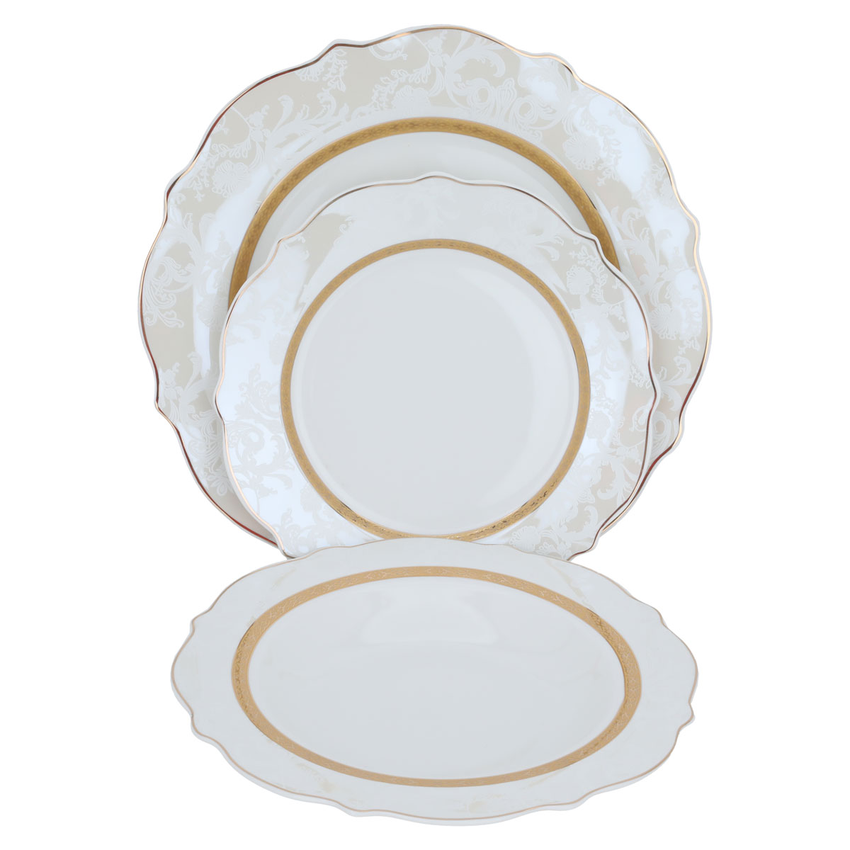 Al Saif Gallery Porcelain Dining Set, 65 Pieces - Golden White product image 5