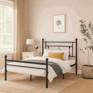 سرير حديد، 40×90×190 سم - أسود product image