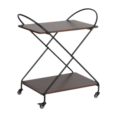 Metal And Wood Food Serving Trolley, 72×40×78 Cm, 2 Shelves, 360 Swivel Casters - Cafe product image 3